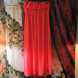 VGUC: Trixxi Red Tiered Fit-and-Flare Maxi Dress (size see description)